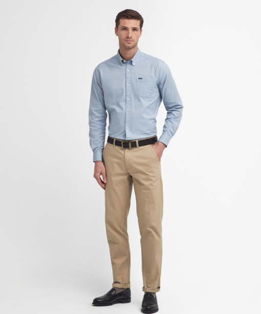 Oxford workshirt full body view in sky blue